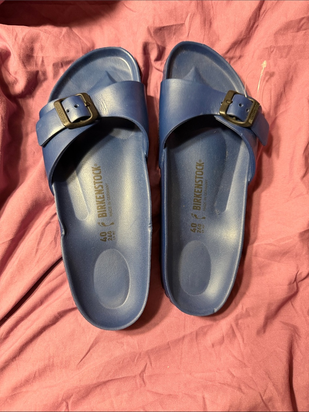 Birkenstock EVA Madrid Slide Sandals in Navy Blue